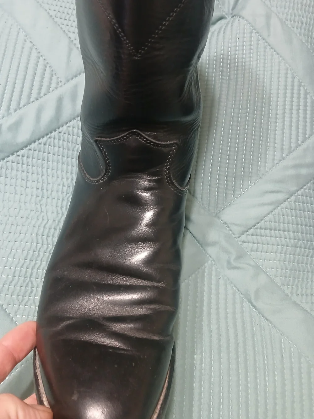 Men's Justins - Black Leather Mid-Calf Boots WESTERN Style 3133 Size 9 D